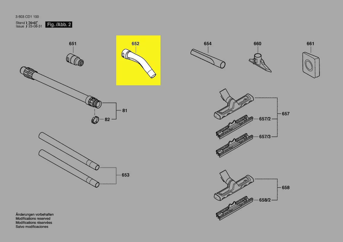 Tube coudé aspirateur UniversalVac 15 / AdvancedVac 20